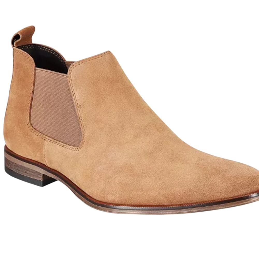 Bar III Paxton Mens Tan Suede Chelsea Boots Slip On Ankle Boot Size 11M